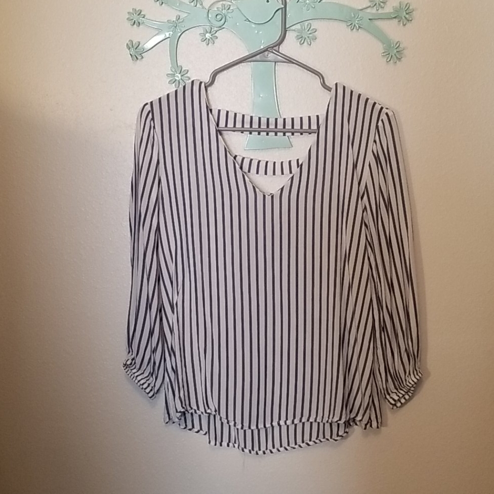Maurices blue and white striped top